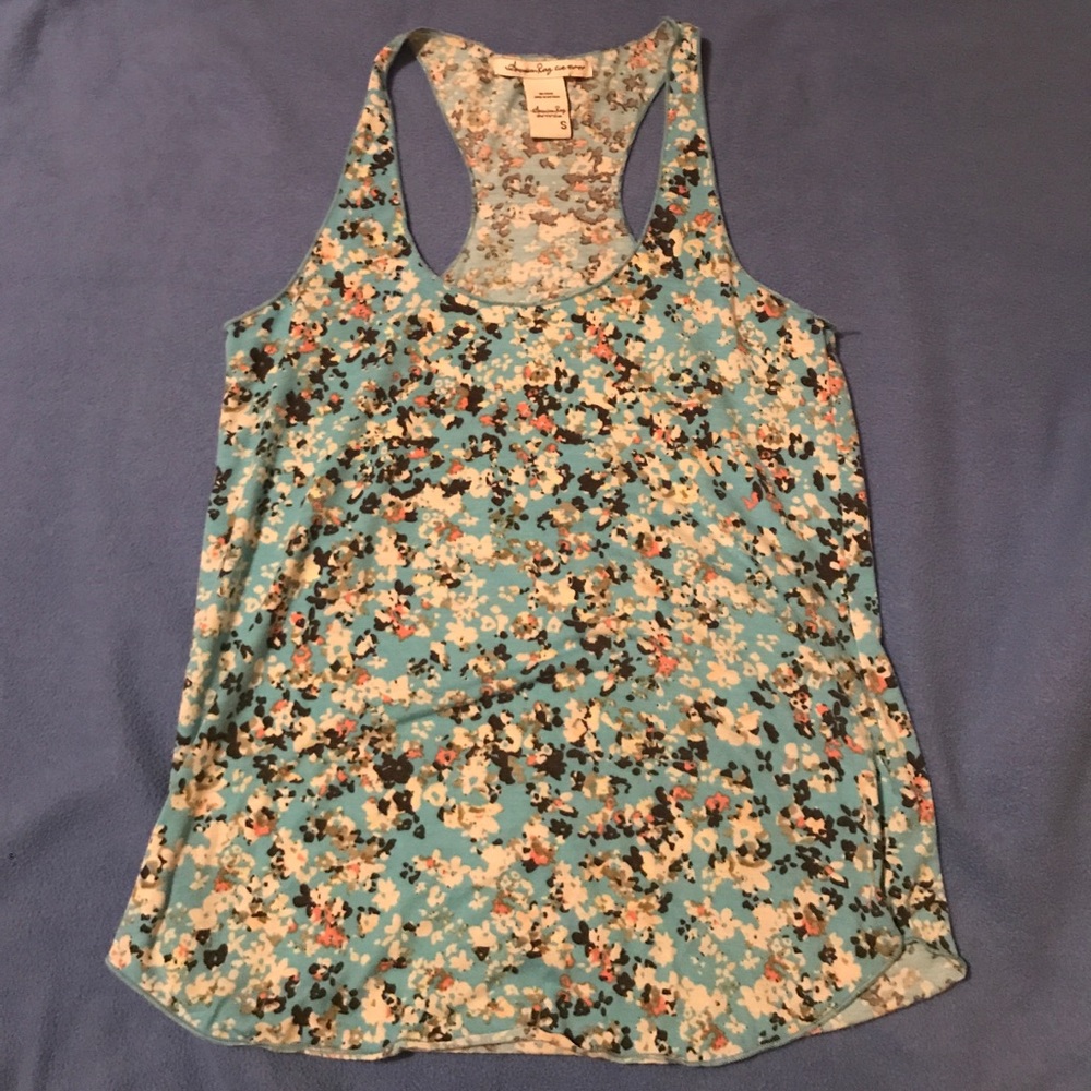 Floral racer back tee. Gently used.